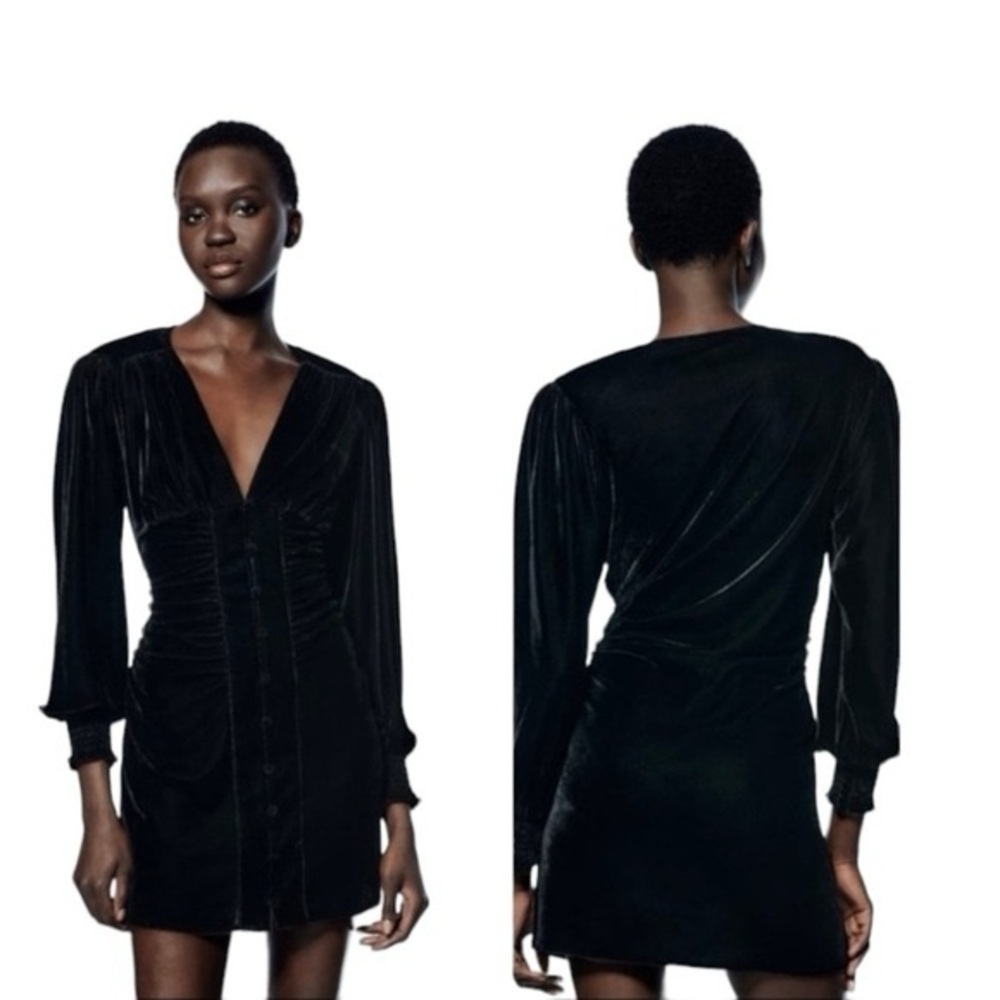 Zara Classic Black Velvet Dress